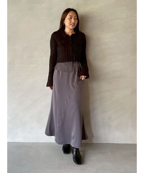 LAGUNAMOON（ラグナムーン）の「ラペルベルトセットナローフレアスカート（スカート・レディース・チャコールグレー/ベージュ・SMALL/MEDIUM）」の17枚目の写真