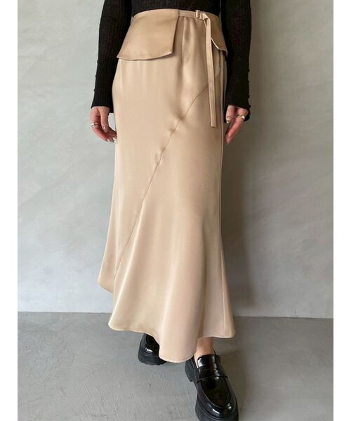 LAGUNAMOON（ラグナムーン）の「ラペルベルトセットナローフレアスカート（スカート・レディース・チャコールグレー/ベージュ・SMALL/MEDIUM）」の18枚目の写真