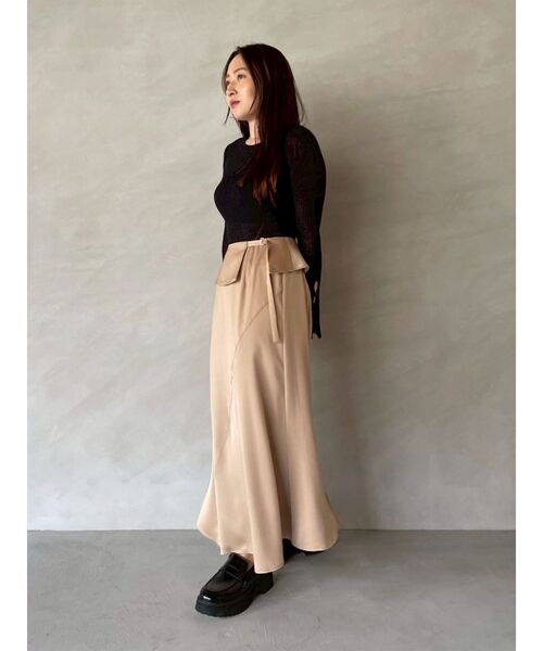 LAGUNAMOON（ラグナムーン）の「ラペルベルトセットナローフレアスカート（スカート・レディース・チャコールグレー/ベージュ・SMALL/MEDIUM）」の20枚目の写真