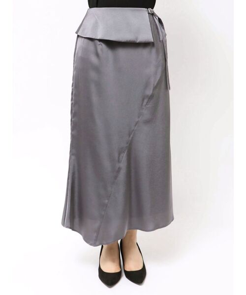LAGUNAMOON（ラグナムーン）の「ラペルベルトセットナローフレアスカート（スカート・レディース・チャコールグレー/ベージュ・SMALL/MEDIUM）」の3枚目の写真