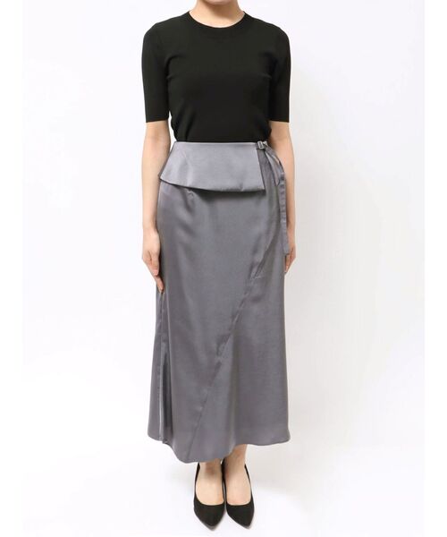 LAGUNAMOON（ラグナムーン）の「ラペルベルトセットナローフレアスカート（スカート・レディース・チャコールグレー/ベージュ・SMALL/MEDIUM）」の10枚目の写真