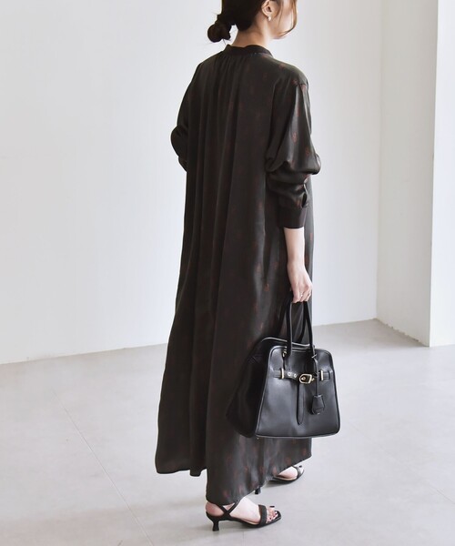 quaranciel:〈手洗い可能〉モノグラム ドット ロング シャツ