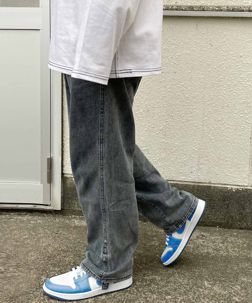 ARCADE(アーケード)の「ワイド デニムパンツ ロールアップ ビンテージウォッシュ ジーパン -ARCADE Limited Line-(デニムパンツ・メンズ・サックスブルー/ライトブルー/グレー・M/L/XL/2XL)」の18枚目の写真