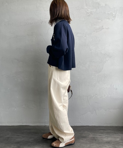 AMERICANA（アメリカーナ）の「[Americana/アメリカーナ] 別注 フロントロゴ ショート丈 Vネックカーディガン（カーディガン/ボレロ・レディース・ネイビー/ブラウン・ONE SIZE）」の17枚目の写真