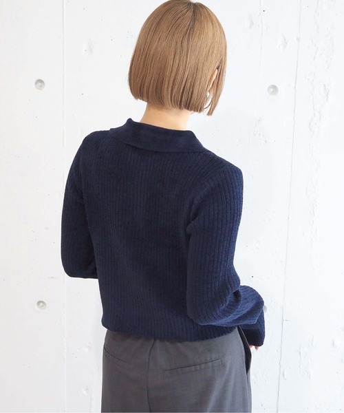 tiptop（ティップトップ）の「ベロア調ダブルジップカーディガン（カーディガン/ボレロ・レディース・チャコールグレー/アイボリー/ネイビー/ボルドー・FREE）」の10枚目の写真