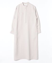 quaranciel:〈洗濯機可能〉ダブルクロス スタンドカラー ポケット シャツ ワンピース