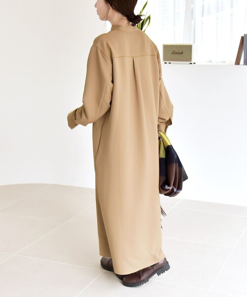 セール】quaranciel:〈洗濯機可能〉ダブルクロス スタンドカラー