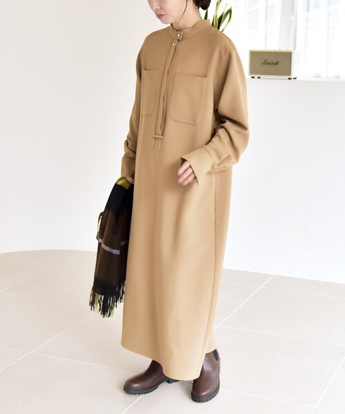 セール】quaranciel:〈洗濯機可能〉ダブルクロス スタンドカラー