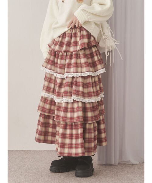 merry jenny（メリージェニー）の「ティアードティアードチェックスカート（スカート・レディース・ブラック/グリーン/レッド・FREE）」の14枚目の写真