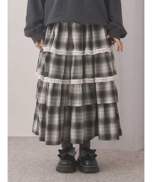 merry jenny（メリージェニー）の「ティアードティアードチェックスカート（スカート・レディース・ブラック/グリーン/レッド・FREE）」の22枚目の写真