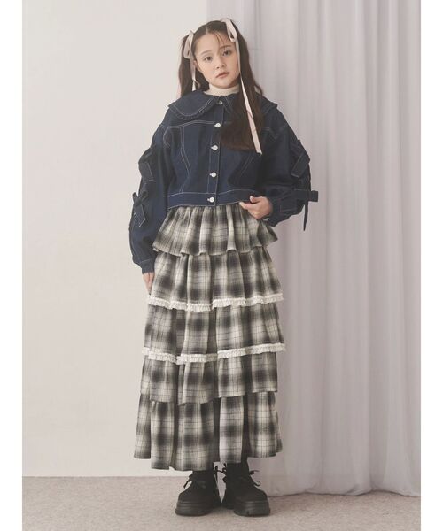 新品⭐️メリージェニー　スカート セール】ティアードティアードチェックスカート（スカート