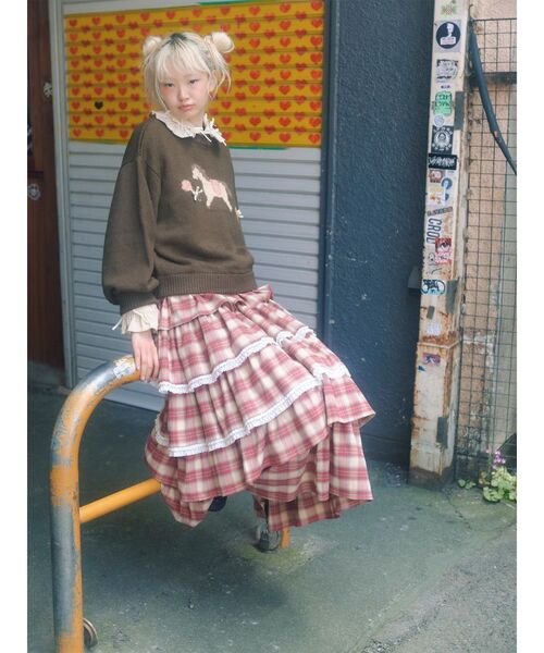 merry jenny（メリージェニー）の「ティアードティアードチェックスカート（スカート・レディース・ブラック/グリーン/レッド・FREE）」の19枚目の写真