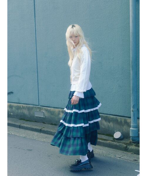 merry jenny（メリージェニー）の「ティアードティアードチェックスカート（スカート・レディース・ブラック/グリーン/レッド・FREE）」の18枚目の写真