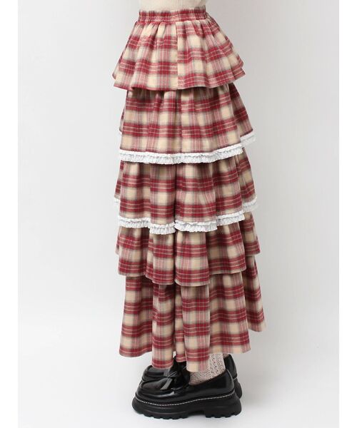 merry jenny（メリージェニー）の「ティアードティアードチェックスカート（スカート・レディース・ブラック/グリーン/レッド・FREE）」の15枚目の写真