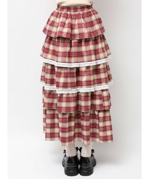 merry jenny（メリージェニー）の「ティアードティアードチェックスカート（スカート・レディース・ブラック/グリーン/レッド・FREE）」の14枚目の写真