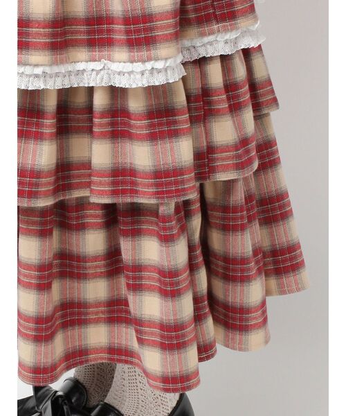 merry jenny（メリージェニー）の「ティアードティアードチェックスカート（スカート・レディース・ブラック/グリーン/レッド・FREE）」の12枚目の写真