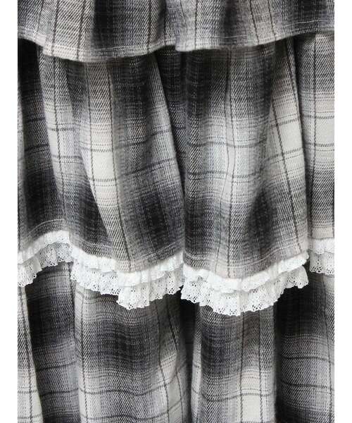 merry jenny（メリージェニー）の「ティアードティアードチェックスカート（スカート・レディース・ブラック/グリーン/レッド・FREE）」の9枚目の写真