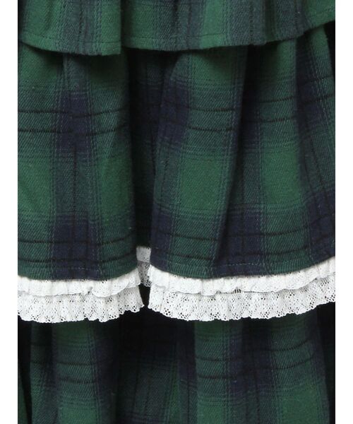 merry jenny（メリージェニー）の「ティアードティアードチェックスカート（スカート・レディース・ブラック/グリーン/レッド・FREE）」の8枚目の写真