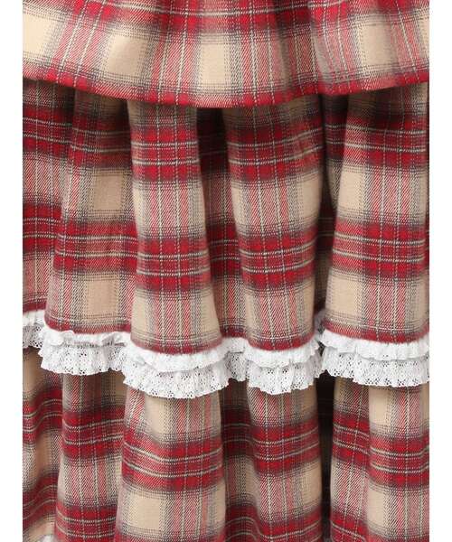 merry jenny（メリージェニー）の「ティアードティアードチェックスカート（スカート・レディース・ブラック/グリーン/レッド・FREE）」の7枚目の写真