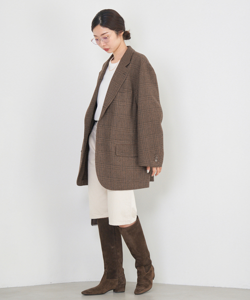 IENA(イエナ)の「COUTURE D’ADAM/クチュールドアダム BIG JK グレンチェック(テーラードジャケット・レディース・ブラウン・38)」の6枚目の写真