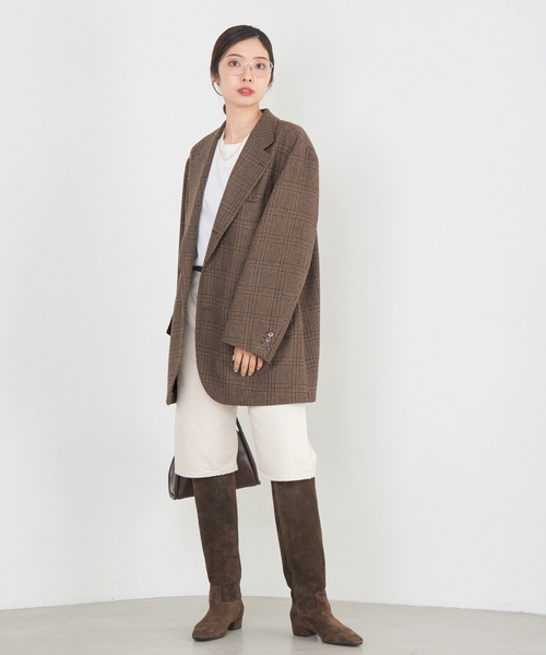 IENA(イエナ)の「COUTURE D’ADAM/クチュールドアダム BIG JK グレンチェック(テーラードジャケット・レディース・ブラウン・38)」の4枚目の写真