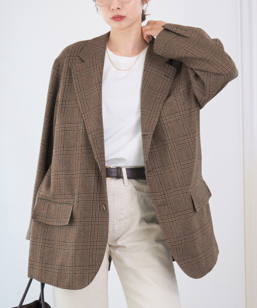 IENA(イエナ)の「COUTURE D’ADAM/クチュールドアダム BIG JK グレンチェック(テーラードジャケット・レディース・ブラウン・38)」の9枚目の写真