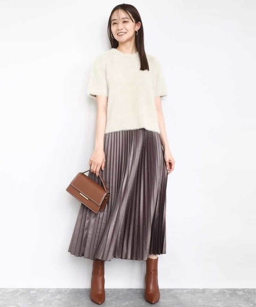 MK MICHEL KLEIN(エムケーミッシェルクラン)の「半袖シャギーニット/洗える(ニット/セーター・レディース・ブルー/ベージュ/ミント・38)」の19枚目の写真