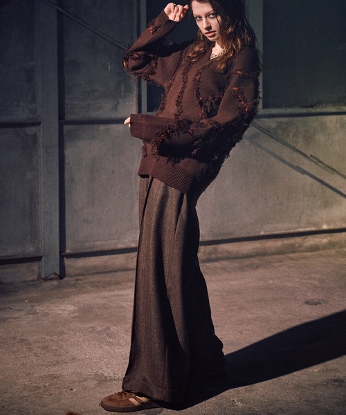 CASPER JOHN（キャスパージョン）の「Jacquard baggy slacks