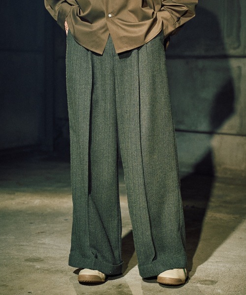 セール】Jacquard baggy slacks / ジャガードバギースラックス