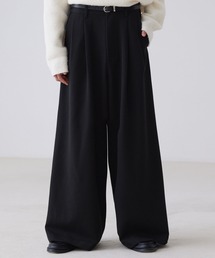 LUENNA(Gi)́yLUENNAzTR 2-Tuck Wide Straight Slacks / TRc[^bNChXg[gXbNX(XbNX)
