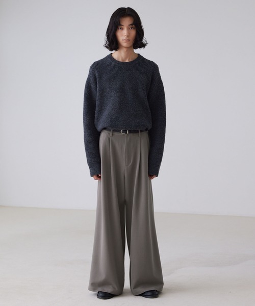 LUENNA（ルエナ）の「【LUENNA】TR 2-Tuck Wide Straight Slacks / TRツータックワイドストレートスラックス（スラックス・メンズ・ブラウン系1/ブラック/ダークグレー・L/M/S）」の19枚目の写真