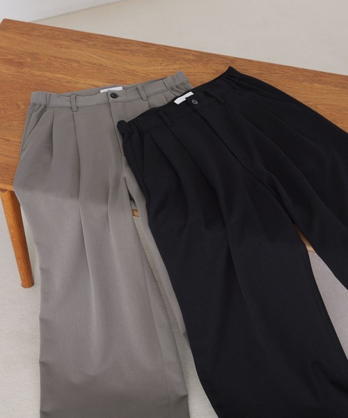 LUENNA（ルエナ）の「【LUENNA】TR 2-Tuck Wide Straight Slacks / TRツータックワイドストレートスラックス（スラックス・メンズ・ブラウン系1/ブラック/ダークグレー・L/M/S）」の22枚目の写真
