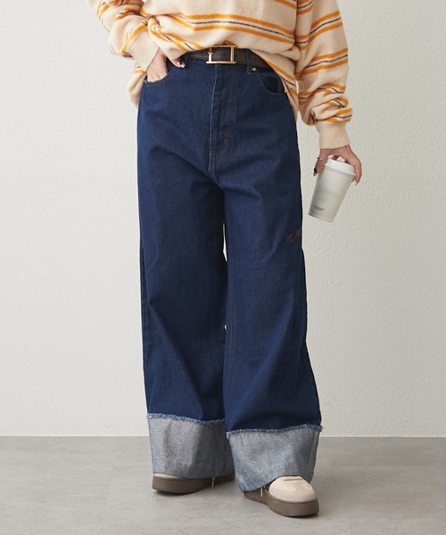 NUNIFE（ユニフィー）の「【NUNIFE】ロールアップデニムワイドパンツ