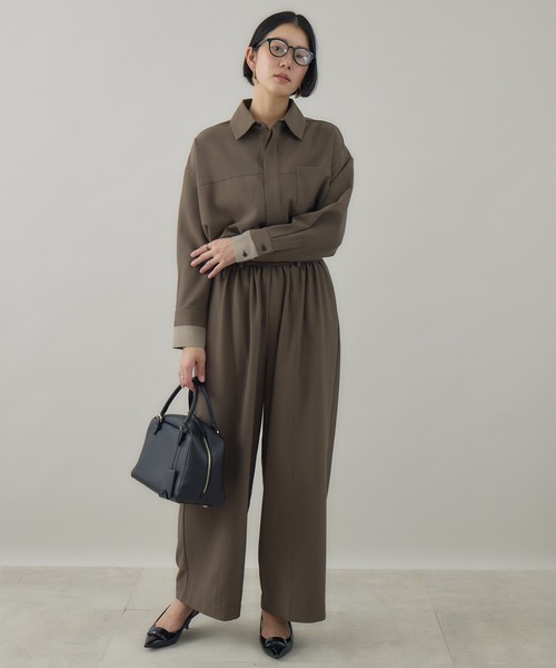 Paradise Picnic(パラダイスピクニック)の「Dignite Collier ダブルカフスシャツ(シャツ/ブラウス・レディース・ブラウン/チャコールグレー・FREE)」の3枚目の写真