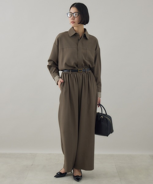 Paradise Picnic(パラダイスピクニック)の「Dignite Collier ダブルカフスシャツ(シャツ/ブラウス・レディース・ブラウン/チャコールグレー・FREE)」の4枚目の写真