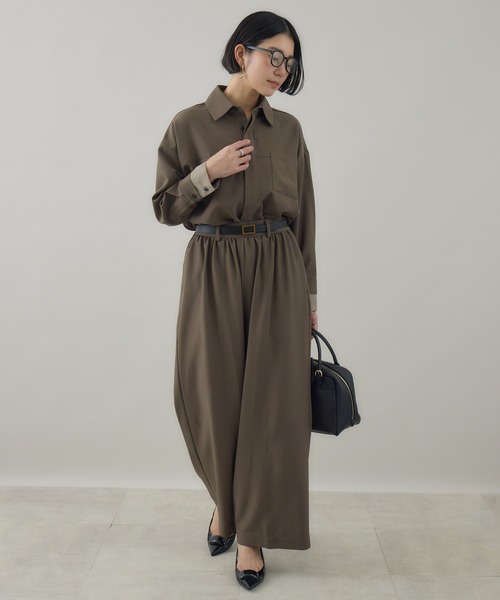 Paradise Picnic(パラダイスピクニック)の「Dignite Collier ダブルカフスシャツ(シャツ/ブラウス・レディース・ブラウン/チャコールグレー・FREE)」の5枚目の写真