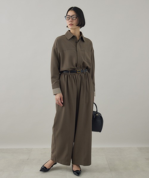 Paradise Picnic(パラダイスピクニック)の「Dignite Collier ダブルカフスシャツ(シャツ/ブラウス・レディース・ブラウン/チャコールグレー・FREE)」の6枚目の写真