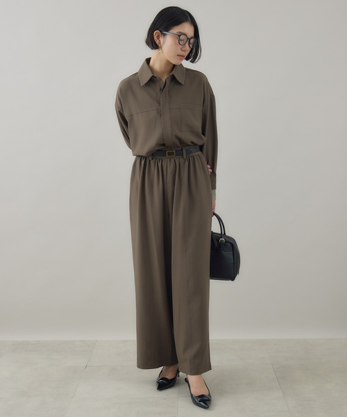 Paradise Picnic(パラダイスピクニック)の「Dignite Collier ダブルカフスシャツ(シャツ/ブラウス・レディース・ブラウン/チャコールグレー・FREE)」の7枚目の写真