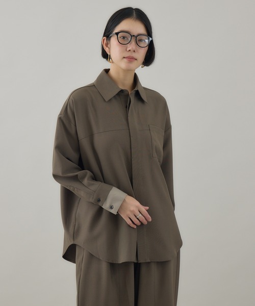 Paradise Picnic(パラダイスピクニック)の「Dignite Collier ダブルカフスシャツ(シャツ/ブラウス・レディース・ブラウン/チャコールグレー・FREE)」の11枚目の写真