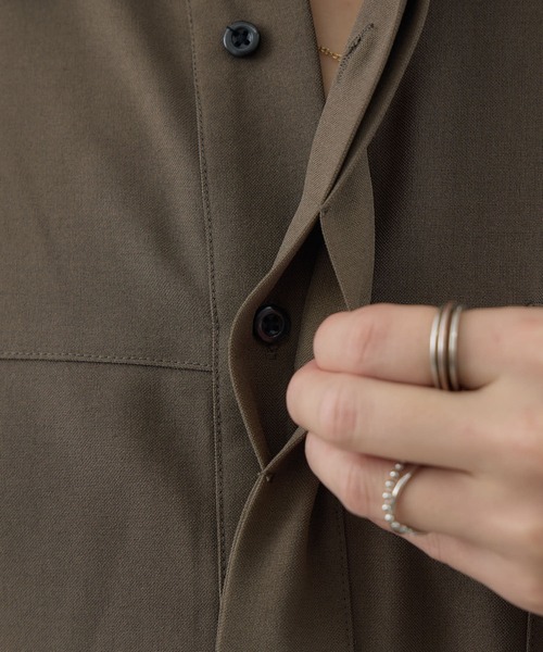 Paradise Picnic(パラダイスピクニック)の「Dignite Collier ダブルカフスシャツ(シャツ/ブラウス・レディース・ブラウン/チャコールグレー・FREE)」の20枚目の写真