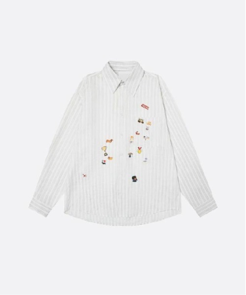 Sticker Design Stripe Shirt（シャツ/ブラウス）｜U:UME（ユーム）の