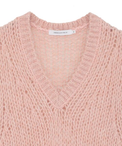 AMERICAN HOLIC（アメリカンホリック）の「【選べる丈】甘編みニットベスト（ベスト・レディース・チャコールグレー/グレイッシュベージュ/サーモンピンク・M/L）」の17枚目の写真