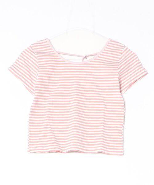 relac(レーラック)の「バックオープン ボーダー柄 半袖Tシャツ(Tシャツ/カットソー・レディース・ブラック/ピンク/ネイビー・FREE)」の3枚目の写真