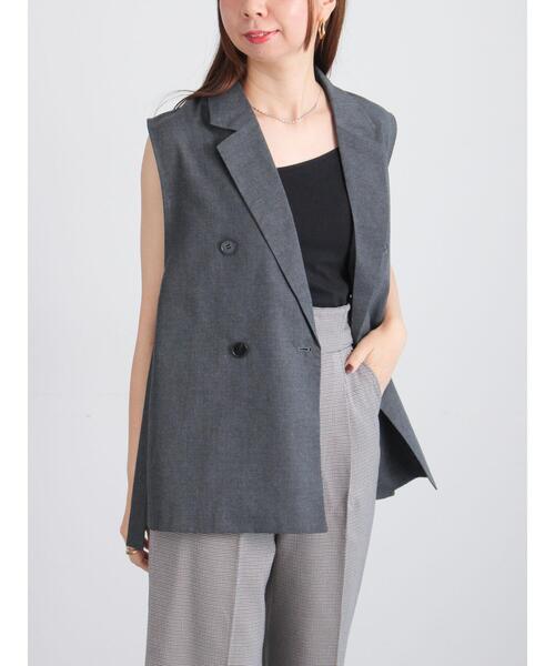 Te chichi（テチチ）の「サイドオープンライトジレ（ベスト・レディース・ブラック/ネイビー/グレー・F）」の6枚目の写真