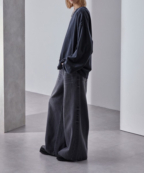 Loose/ルース（ルース）の「スプレー加工 ヴィンテージ ルーズロンT（Tシャツ/カットソー・メンズ・ワインレッド/ホワイト/ブラック/ネイビー系・S/L/M）」の12枚目の写真