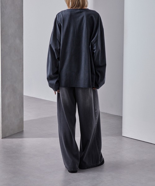 Loose/ルース（ルース）の「スプレー加工 ヴィンテージ ルーズロンT（Tシャツ/カットソー・メンズ・ワインレッド/ホワイト/ブラック/ネイビー系・S/L/M）」の13枚目の写真