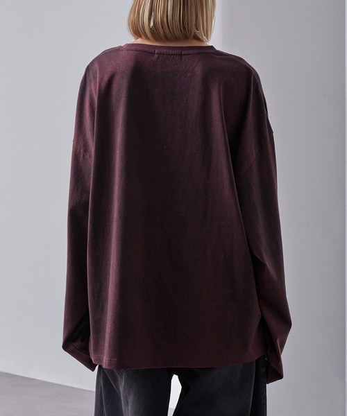 Loose/ルース（ルース）の「スプレー加工 ヴィンテージ ルーズロンT（Tシャツ/カットソー・メンズ・ワインレッド/ホワイト/ブラック/ネイビー系・S/L/M）」の17枚目の写真