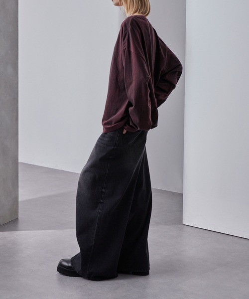 Loose/ルース（ルース）の「スプレー加工 ヴィンテージ ルーズロンT（Tシャツ/カットソー・メンズ・ワインレッド/ホワイト/ブラック/ネイビー系・S/L/M）」の20枚目の写真