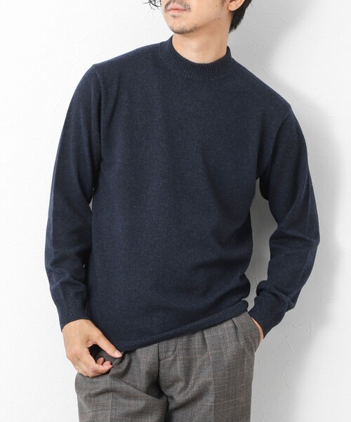 NOLLEY’S（ノーリーズ）の「ウールカシミア ハイネックニット 25AW（ニット/セーター・メンズ・ネイビー/ライトグレー・M/L）」の2枚目の写真