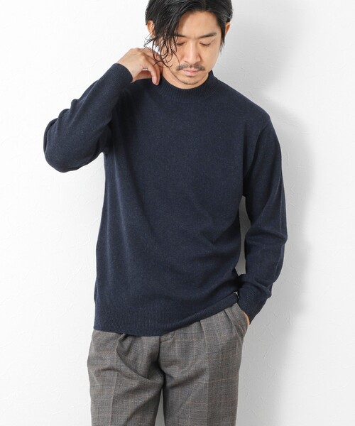 NOLLEY’S（ノーリーズ）の「ウールカシミア ハイネックニット 25AW（ニット/セーター・メンズ・ネイビー/ライトグレー・M/L）」の3枚目の写真